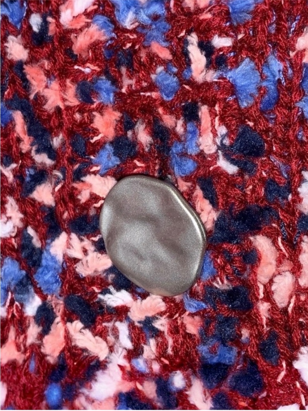 Marc New York Bouclé Confetti Cardigan Burgundy Multi Medium NWT Cozy Knit - Picture 6 of 13